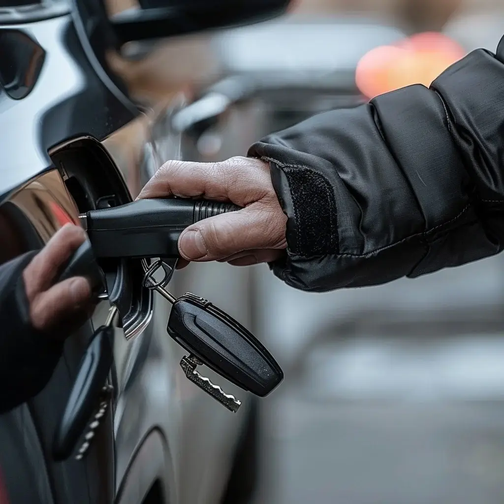 Der Schlosser von Schlüsseldienst Luzern öffnet das Autoschloss